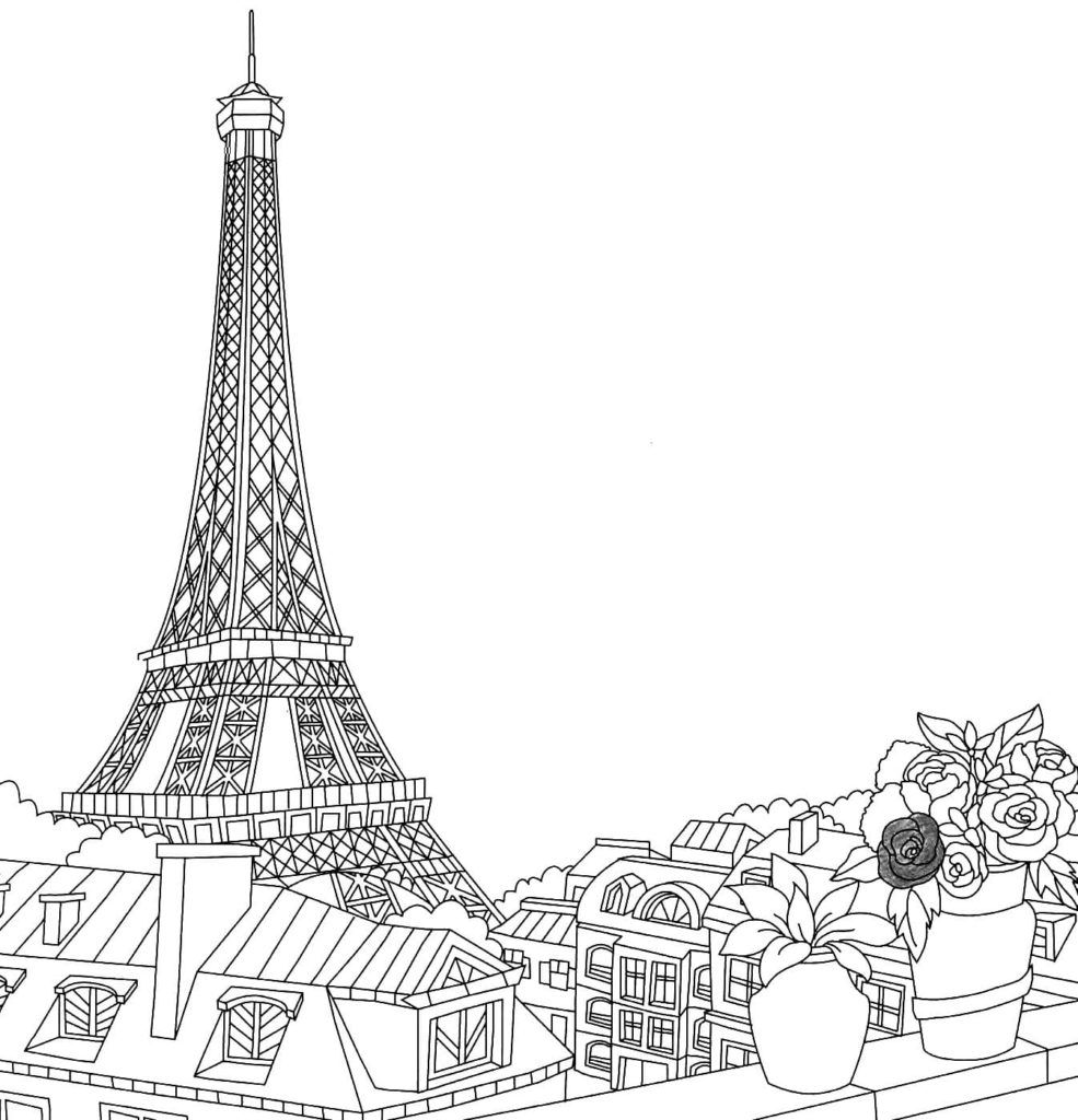 Çocuklar İçin  Ülkeler Medeniyetler Paris Boyama Sayfaları 