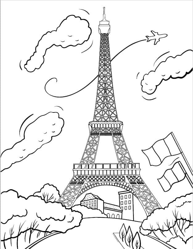 Çocuklar İçin  Ülkeler Medeniyetler Paris Boyama Sayfaları 