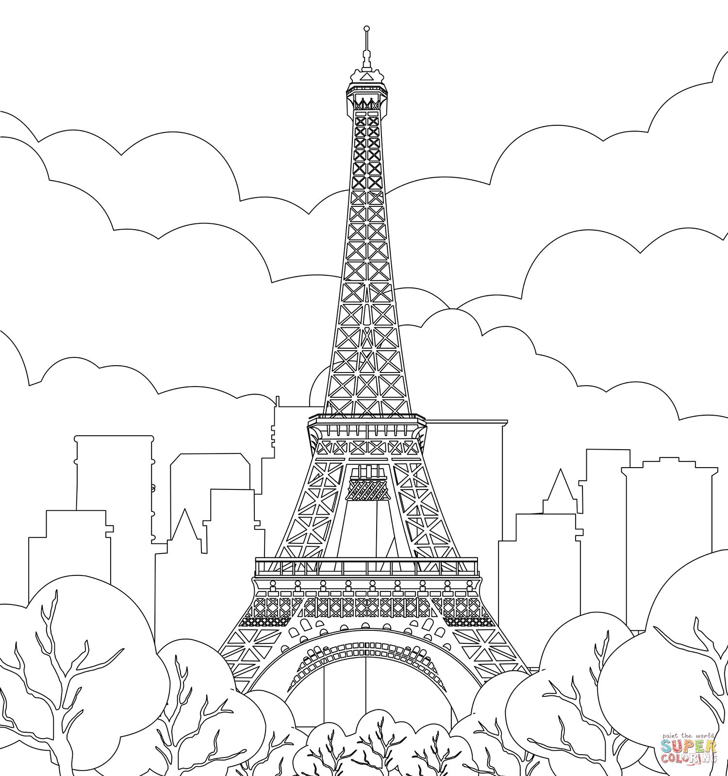 Çocuklar İçin  Ülkeler Medeniyetler Paris Boyama Sayfaları 
