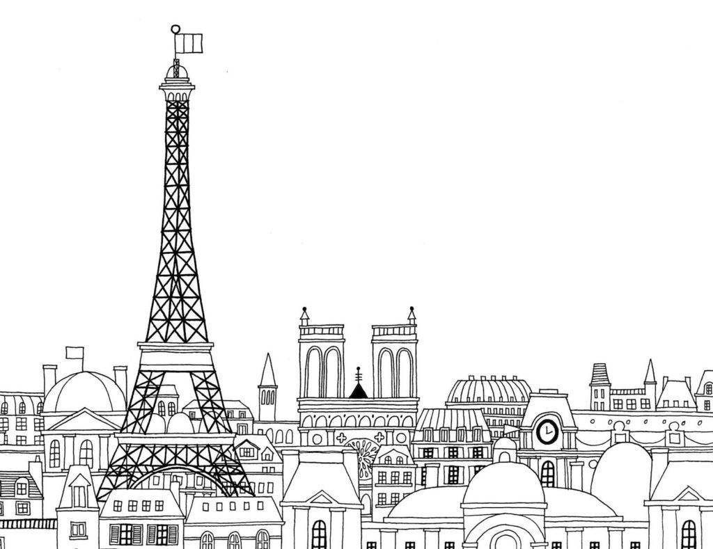 Çocuklar İçin  Ülkeler Medeniyetler Paris Boyama Sayfaları 