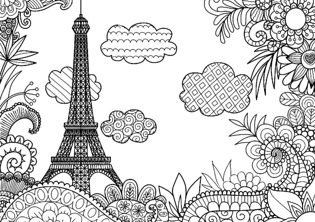 Çocuklar İçin  Ülkeler Medeniyetler Paris Boyama Sayfaları 