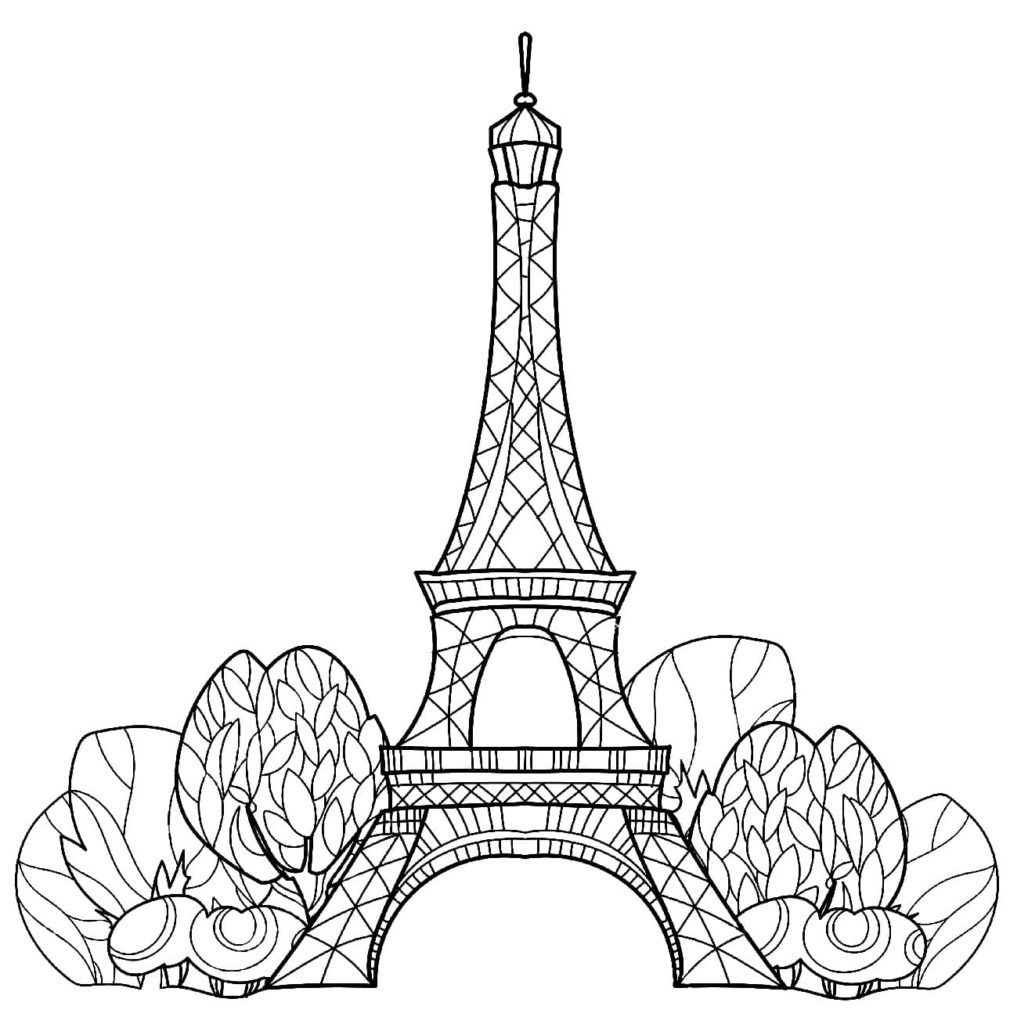 Çocuklar İçin  Ülkeler Medeniyetler Paris Boyama Sayfaları 