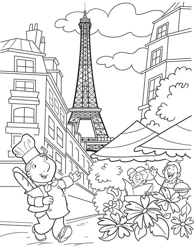 Çocuklar İçin  Ülkeler Medeniyetler Paris Boyama Sayfaları 