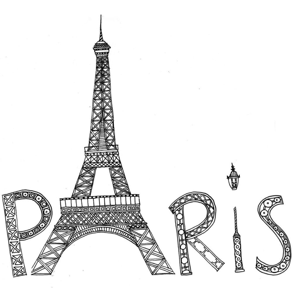 Çocuklar İçin  Ülkeler Medeniyetler Paris Boyama Sayfaları 