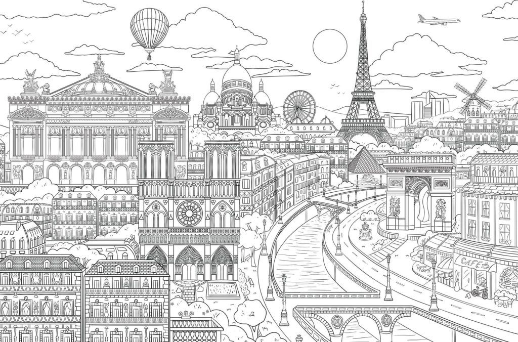 Çocuklar İçin  Ülkeler Medeniyetler Paris Boyama Sayfaları 
