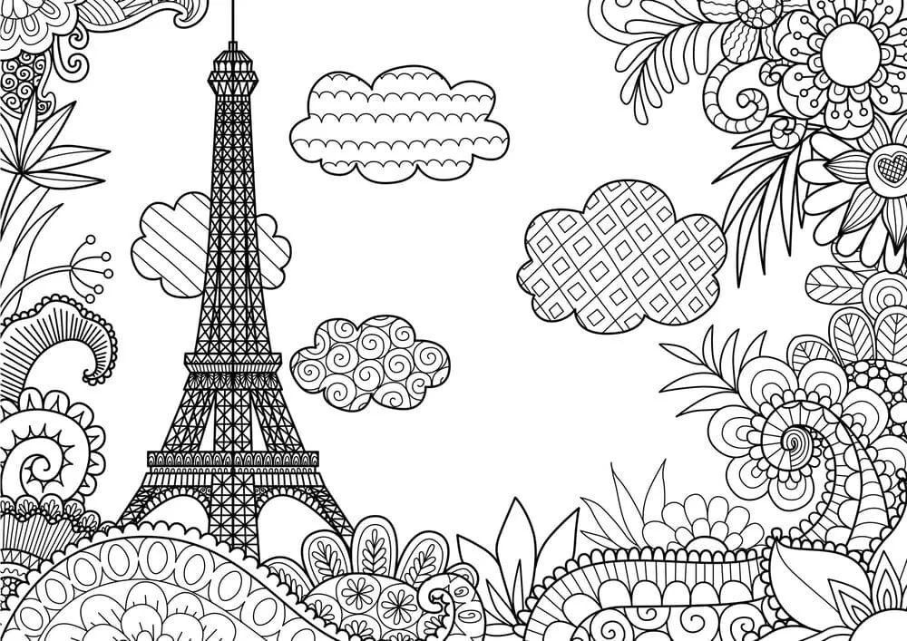 Çocuklar İçin  Ülkeler Medeniyetler Paris Boyama Sayfaları 
