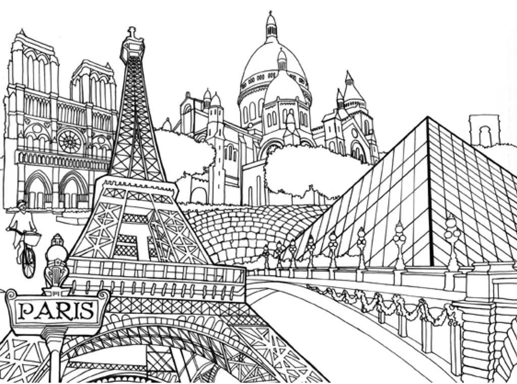 Çocuklar İçin  Ülkeler Medeniyetler Paris Boyama Sayfaları 