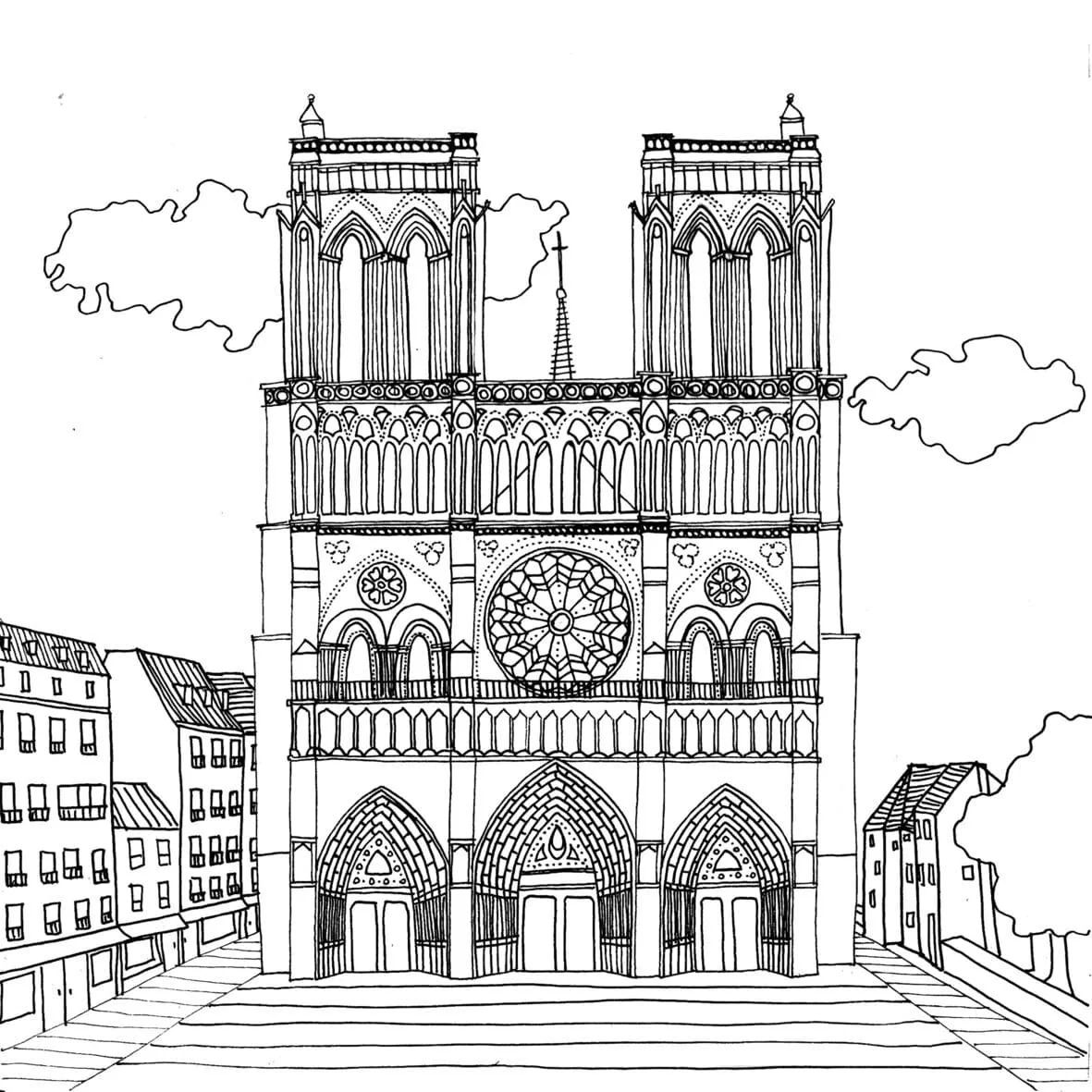 Çocuklar İçin  Ülkeler Medeniyetler Paris Boyama Sayfaları 