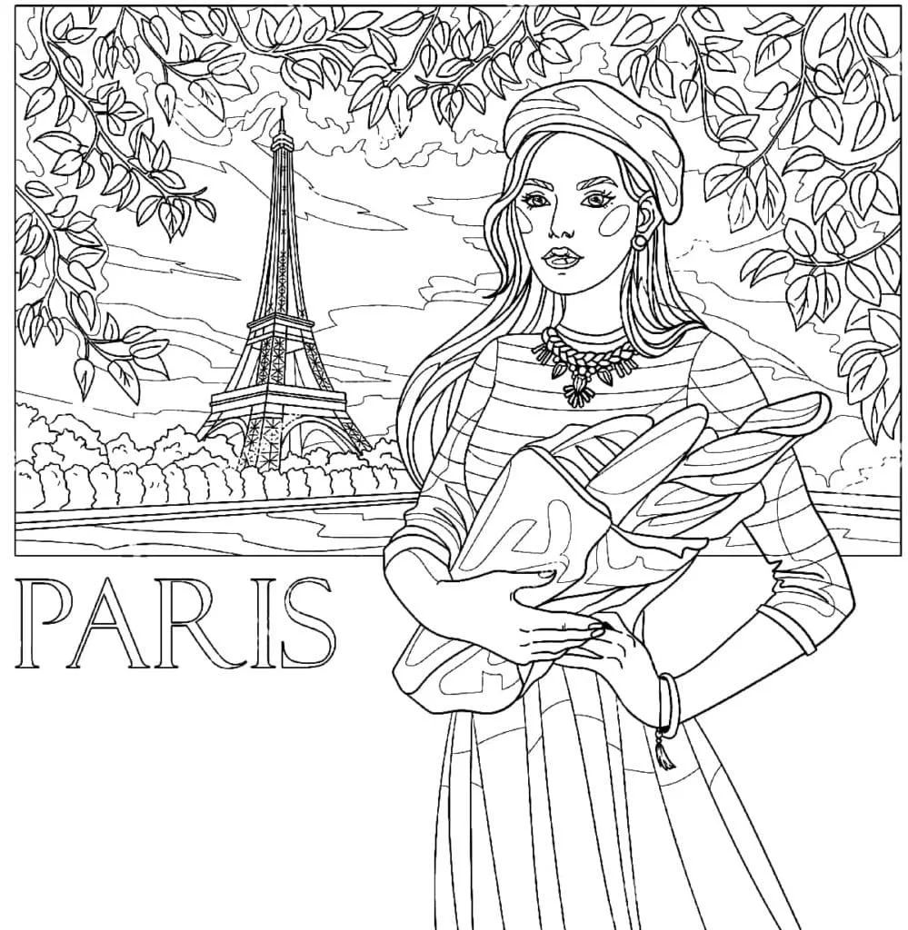 Çocuklar İçin  Ülkeler Medeniyetler Paris Boyama Sayfaları 