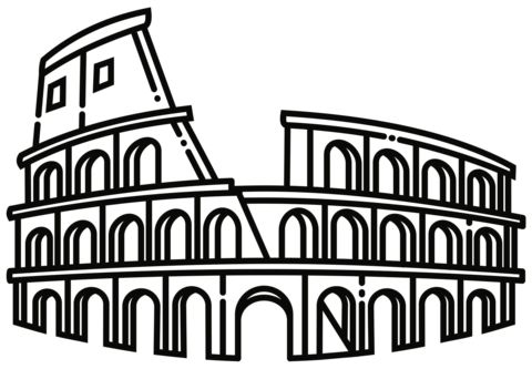 Çocuklar İçin  Ülkeler Medeniyetler Roma Boyama Sayfaları 