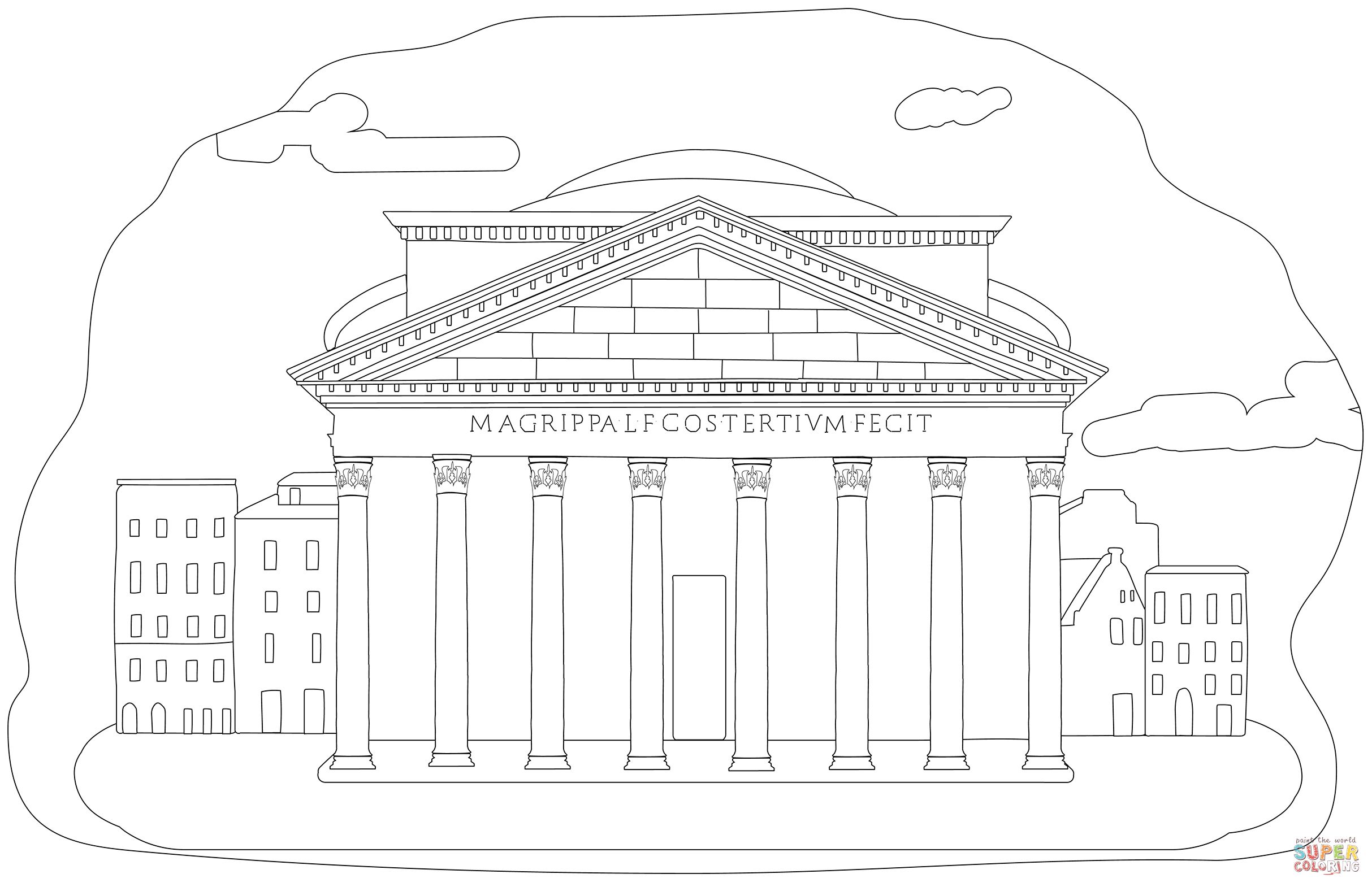 Çocuklar İçin  Ülkeler Medeniyetler Roma Boyama Sayfaları 