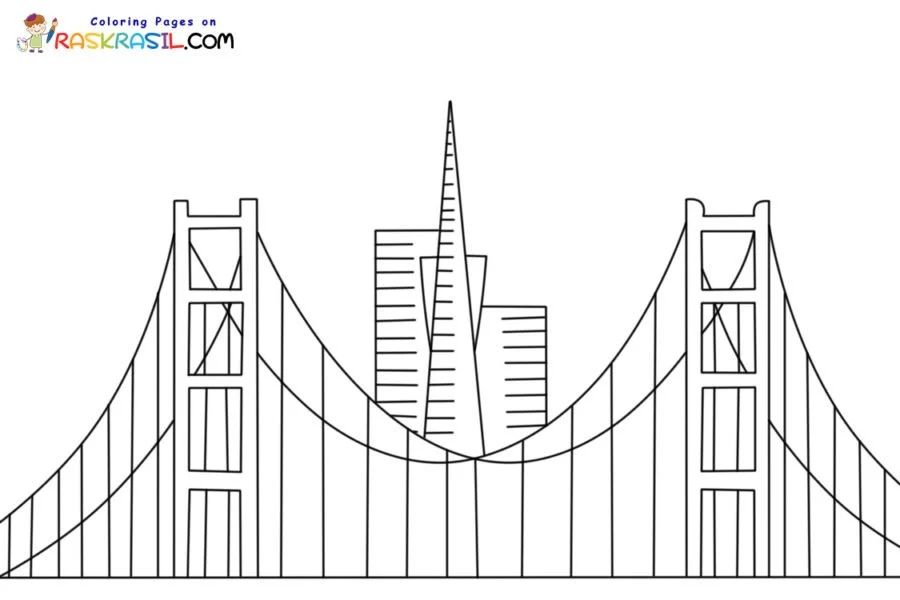 Çocuklar İçin  Ülkeler Medeniyetler San-Francisco Boyama Sayfaları 