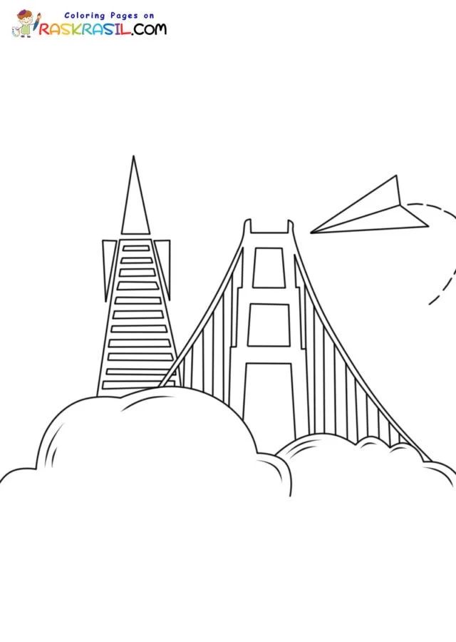 Çocuklar İçin  Ülkeler Medeniyetler San-Francisco Boyama Sayfaları 