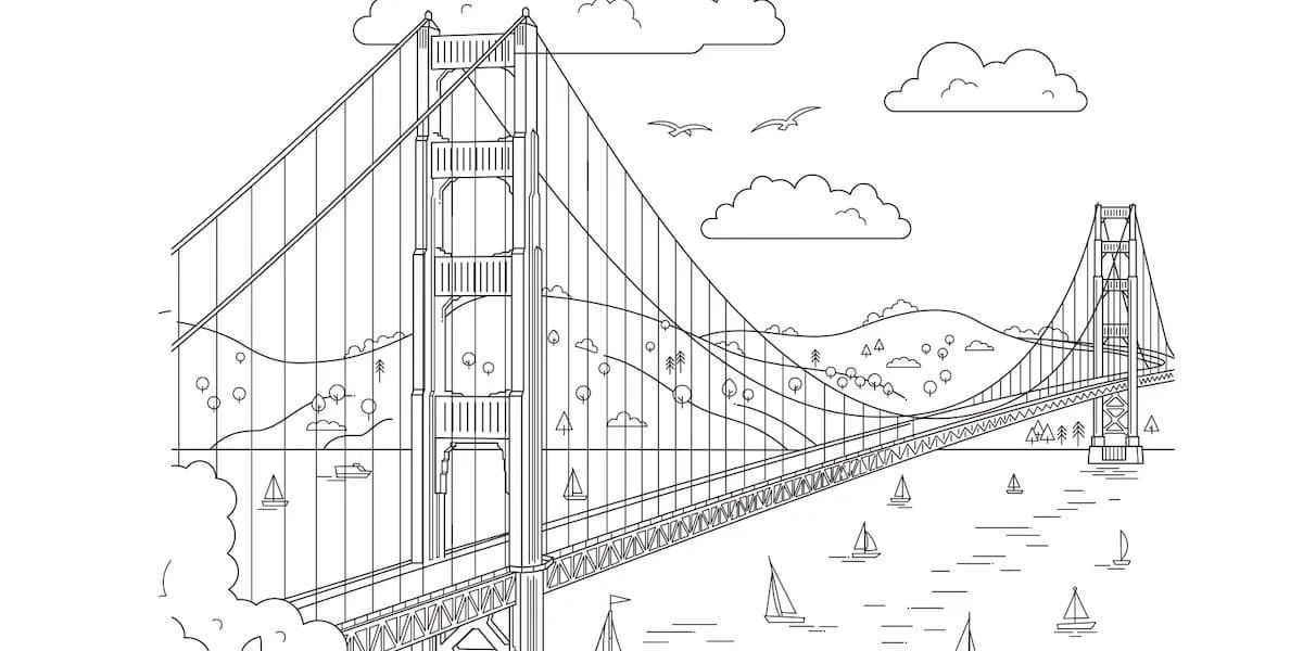 Çocuklar İçin  Ülkeler Medeniyetler San-Francisco Boyama Sayfaları 