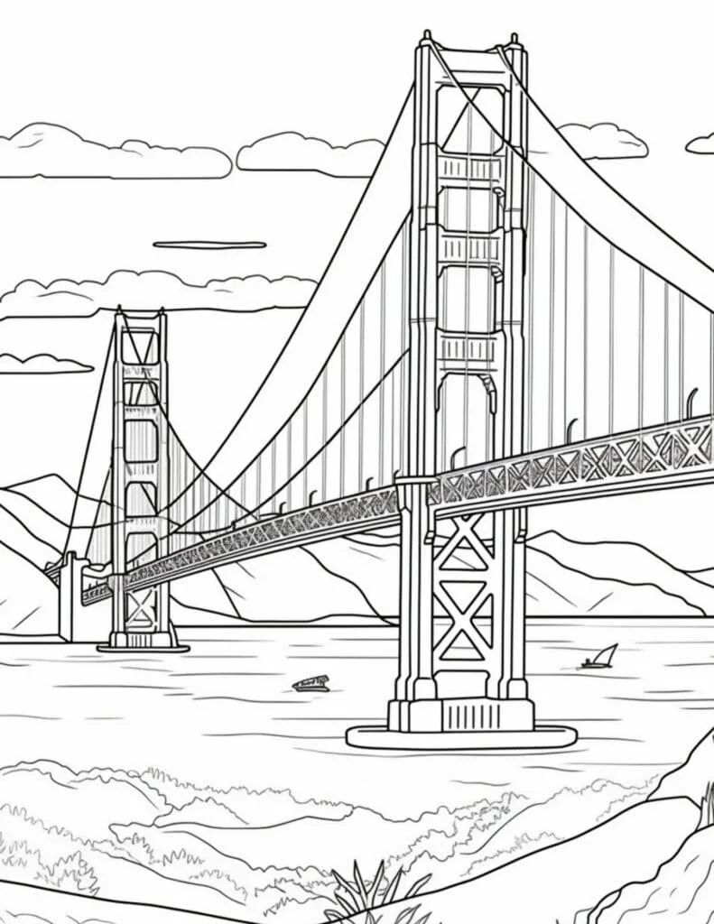 Çocuklar İçin  Ülkeler Medeniyetler San-Francisco Boyama Sayfaları 