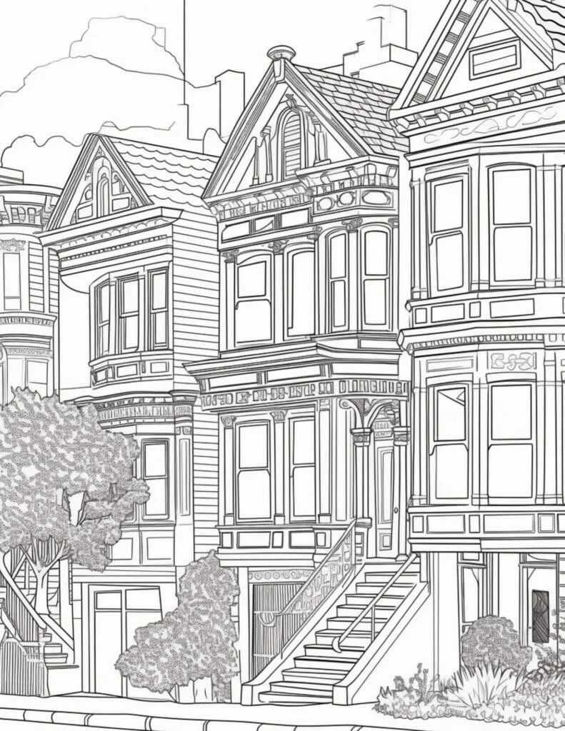 Çocuklar İçin  Ülkeler Medeniyetler San-Francisco Boyama Sayfaları 