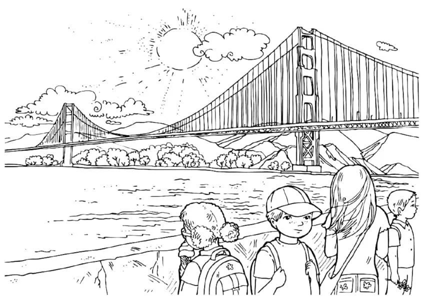 Çocuklar İçin  Ülkeler Medeniyetler San-Francisco Boyama Sayfaları 
