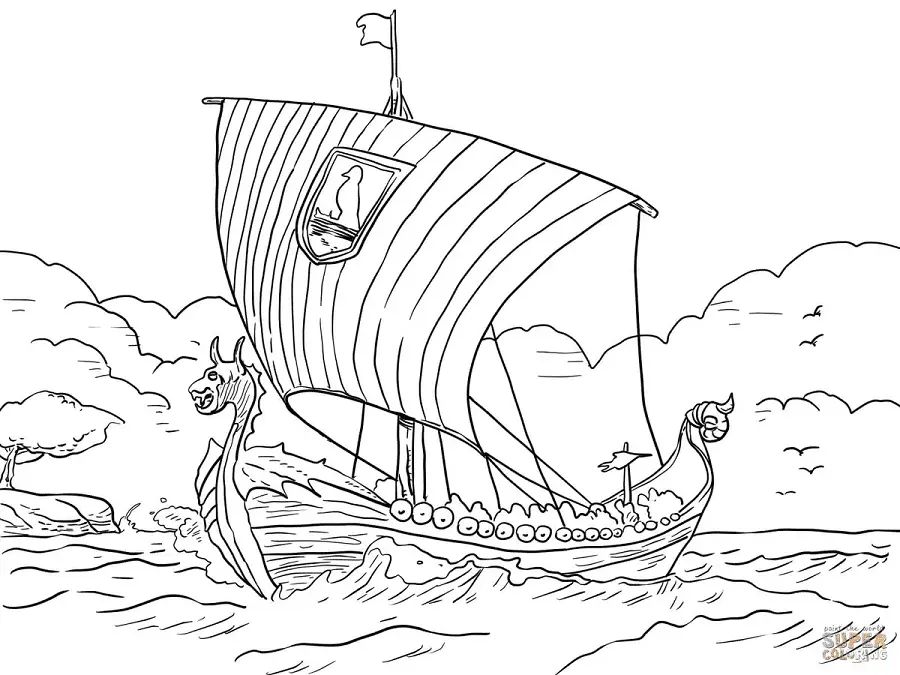 Çocuklar İçin  Ülkeler Medeniyetler Vikingler Boyama Sayfaları 