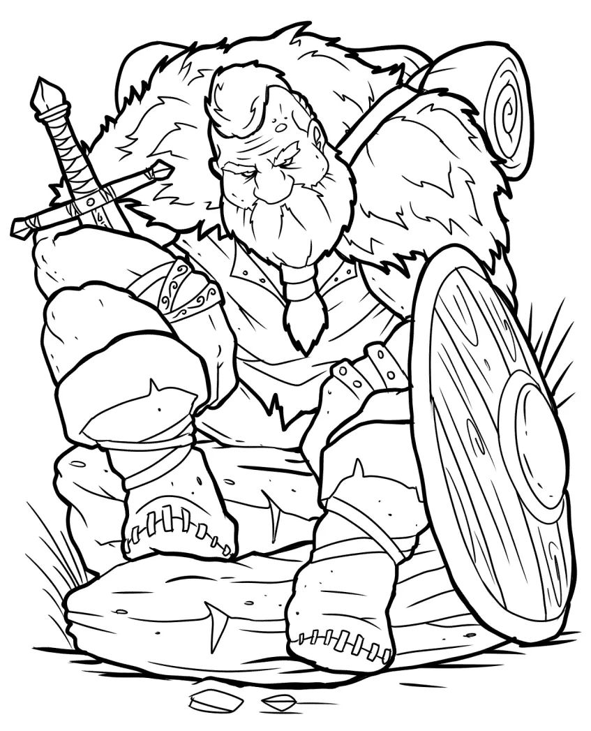 Çocuklar İçin  Ülkeler Medeniyetler Vikingler Boyama Sayfaları 