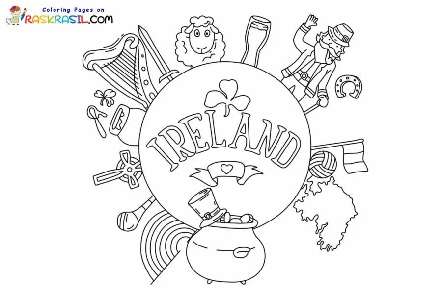 Çocuklar İçin  Ülkeler Medeniyetler irlanda Boyama Sayfaları 