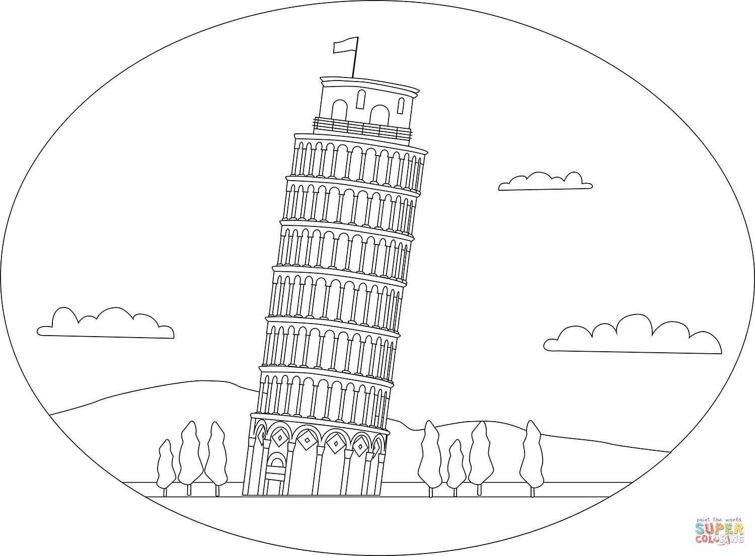 Çocuklar İçin  Ülkeler Medeniyetler italya Boyama Sayfaları 
