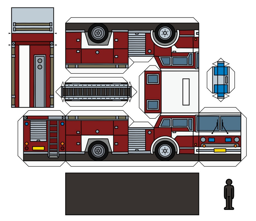 Бумажная модель пожарной машины
