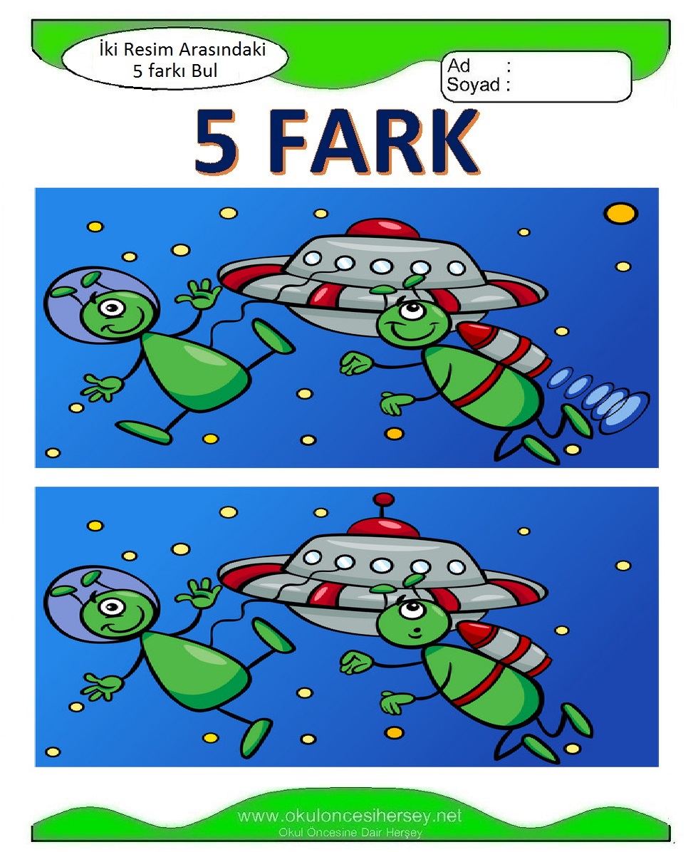 İki Resim Arasındaki 5 Farkı Bul