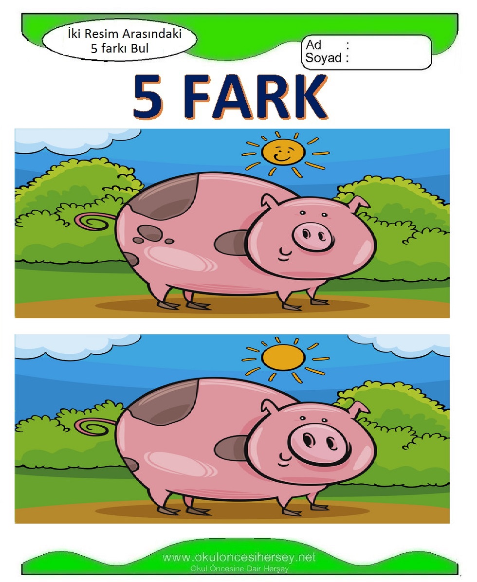 İki Resim Arasındaki 5 Farkı Bul