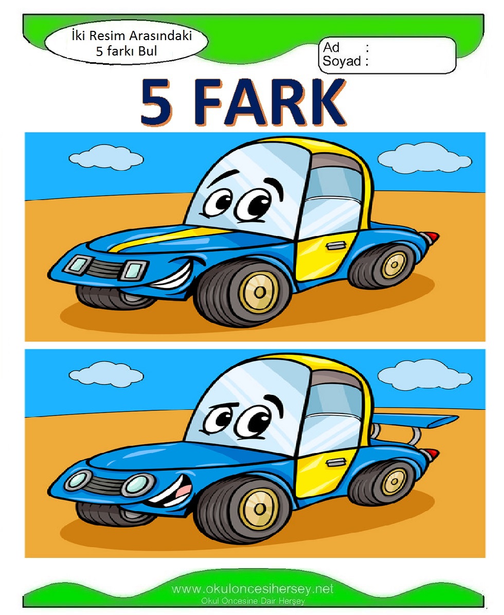 İki Resim Arasındaki 5 Farkı Bul