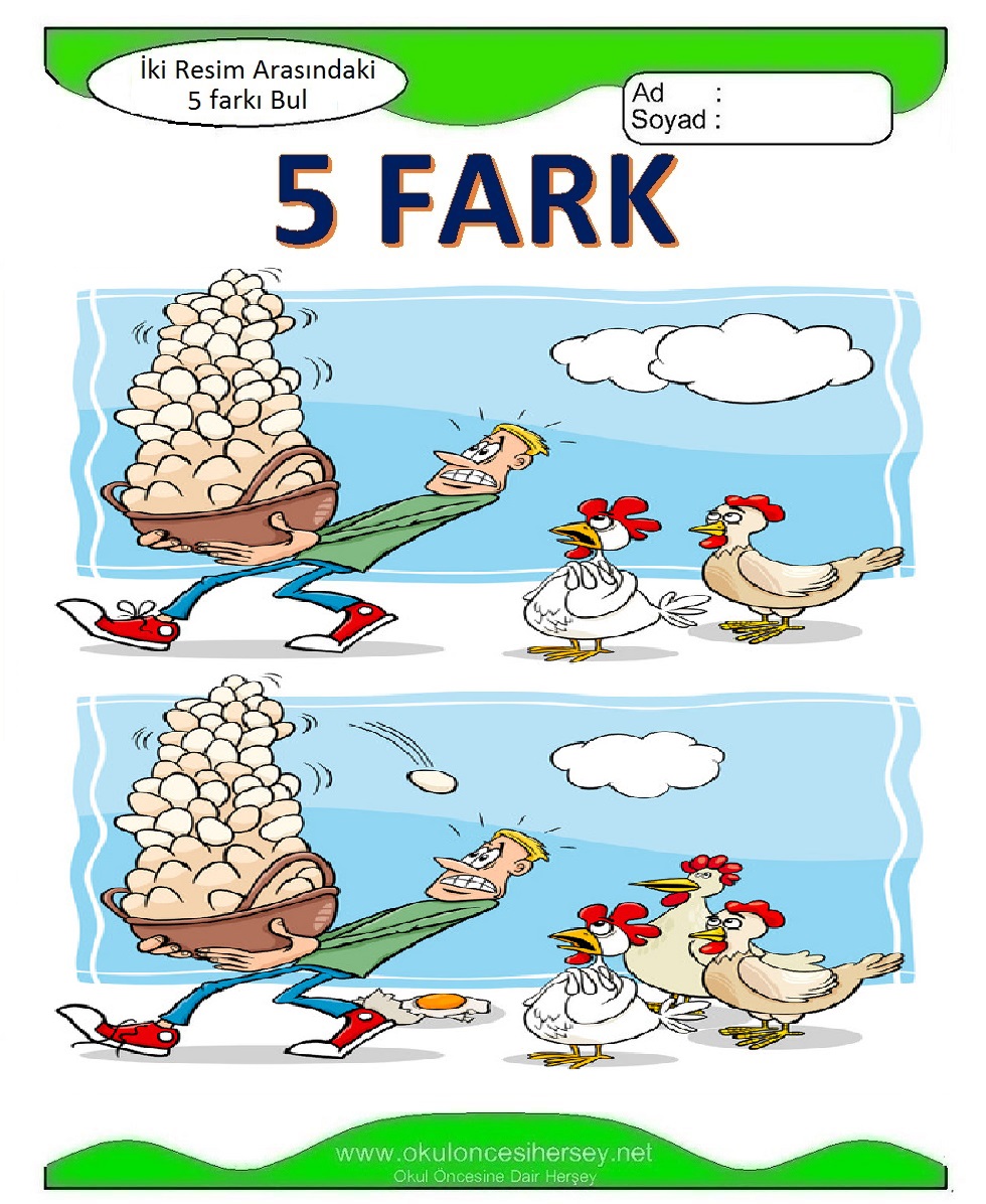 İki Resim Arasındaki 5 Farkı Bul