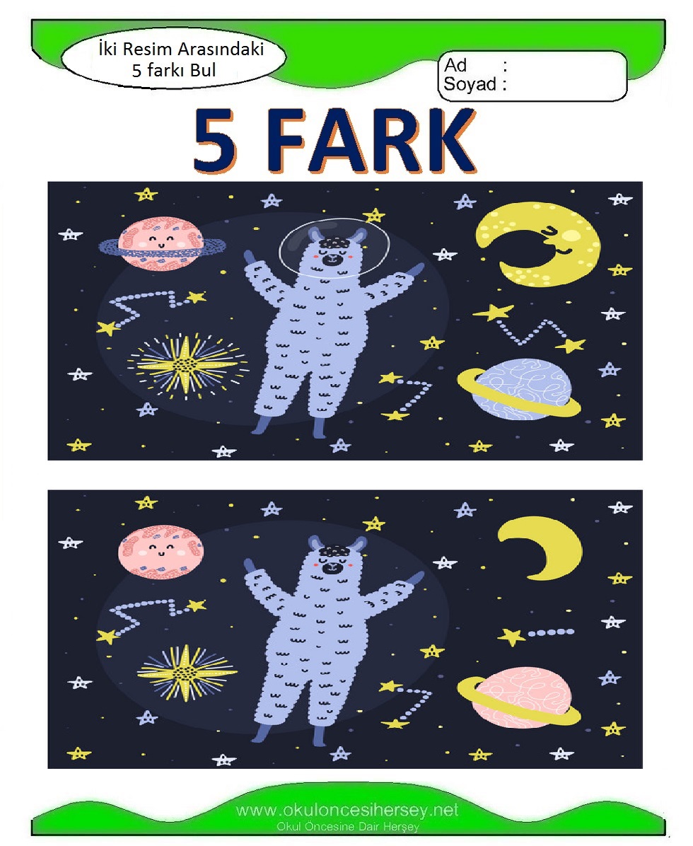 İki Resim Arasındaki 5 Farkı Bul