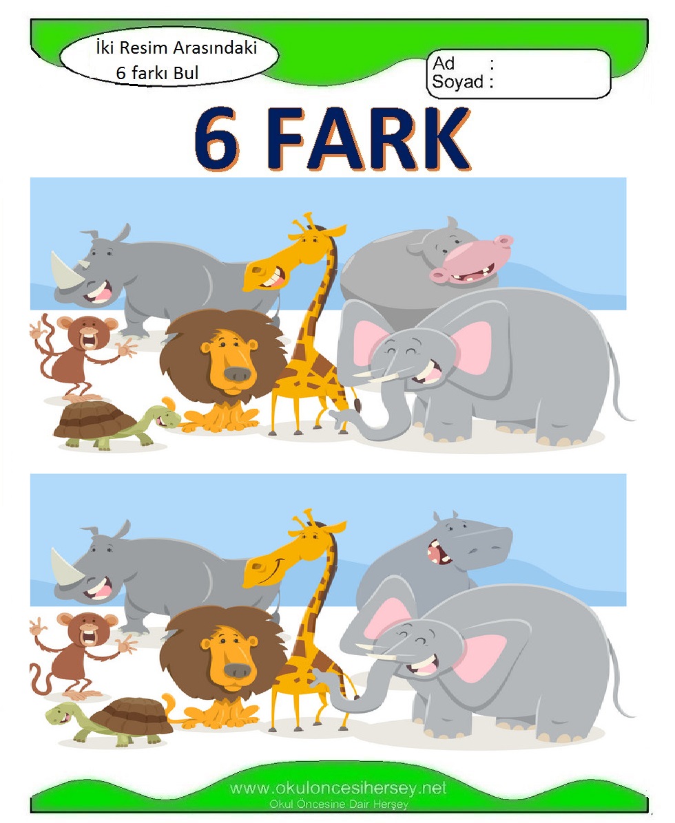 İki Resim Arasındaki 6 Farkı Bul