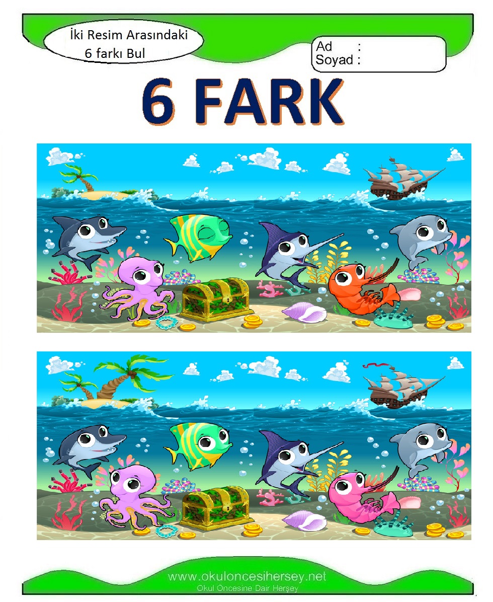 İki Resim Arasındaki 6 Farkı Bul