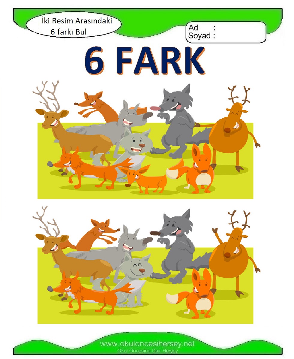 İki Resim Arasındaki 6 Farkı Bul