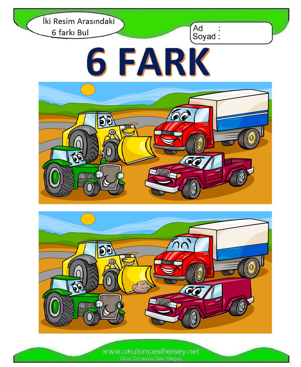 İki Resim Arasındaki 6 Farkı Bul