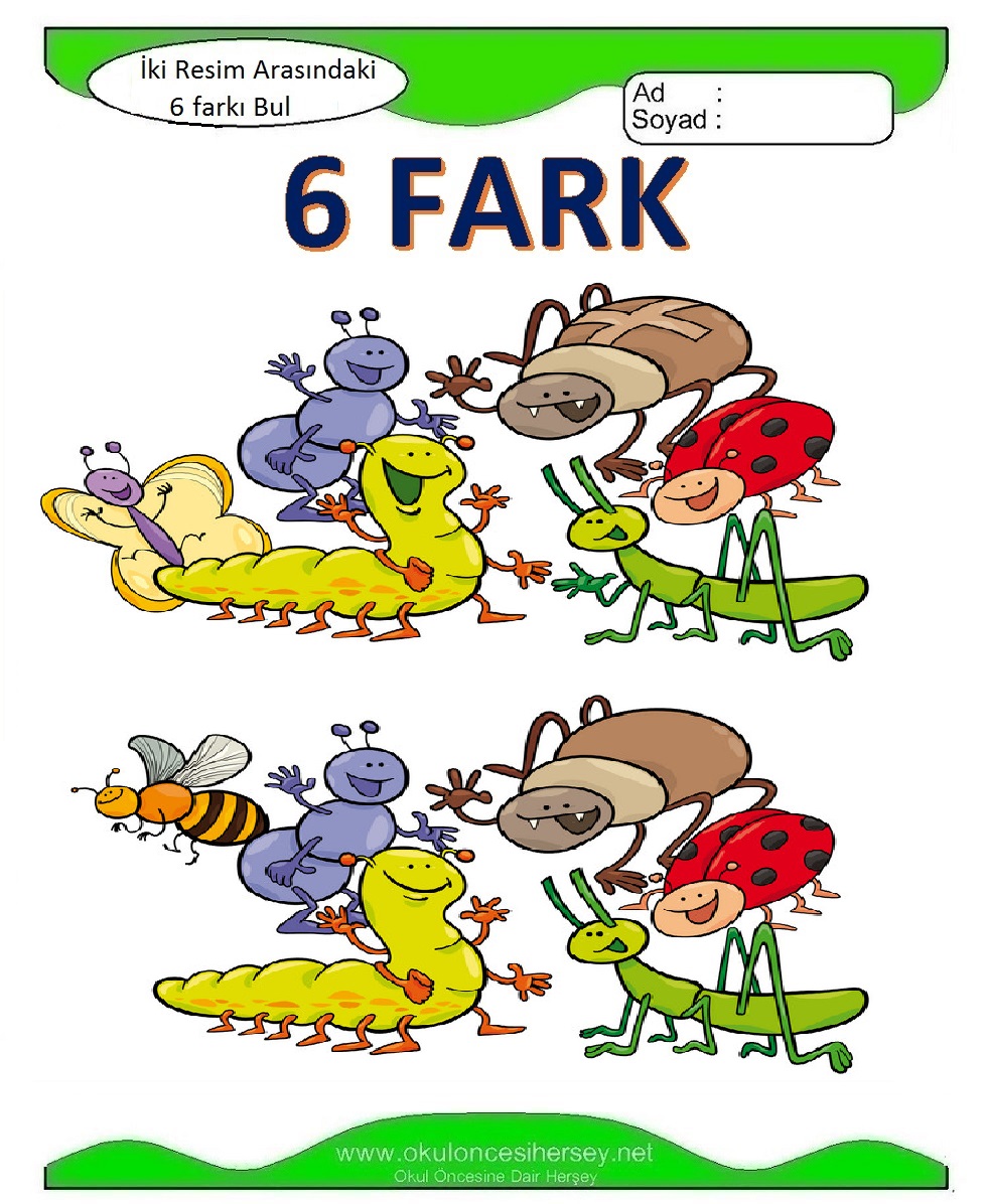 İki Resim Arasındaki 6 Farkı Bul