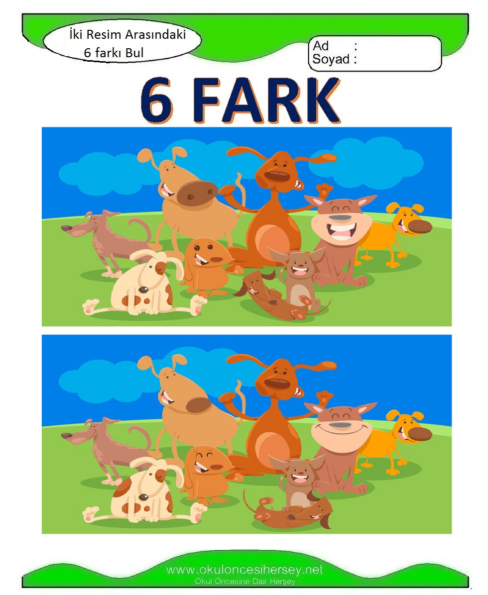 İki Resim Arasındaki 6 Farkı Bul