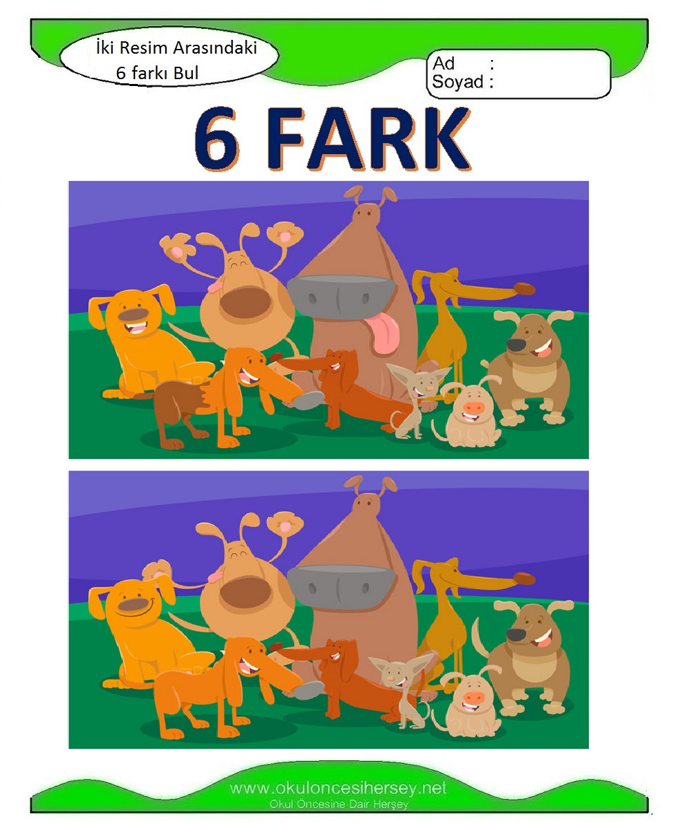 İki Resim Arasındaki 6 Farkı Bul