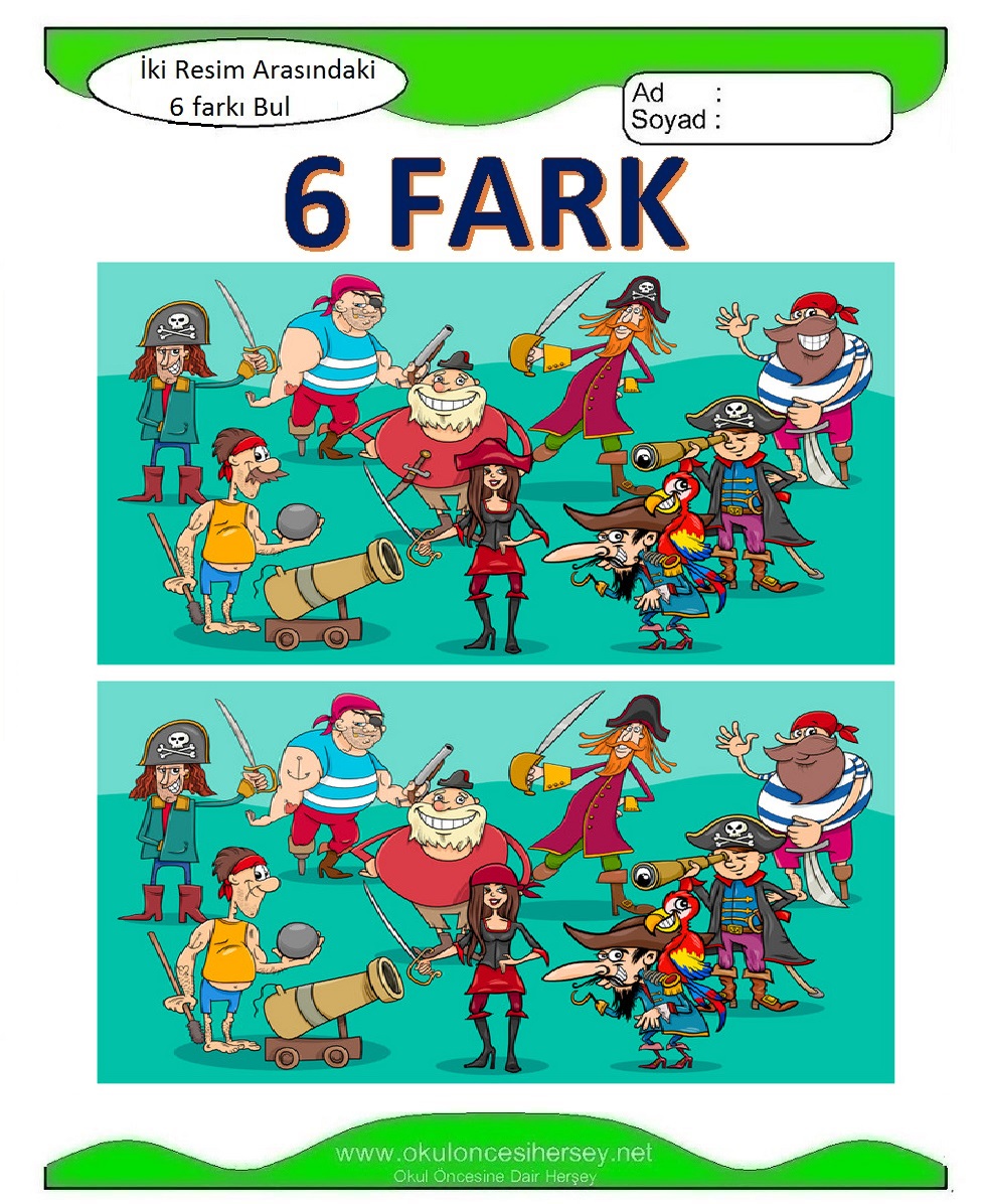 İki Resim Arasındaki 6 Farkı Bul