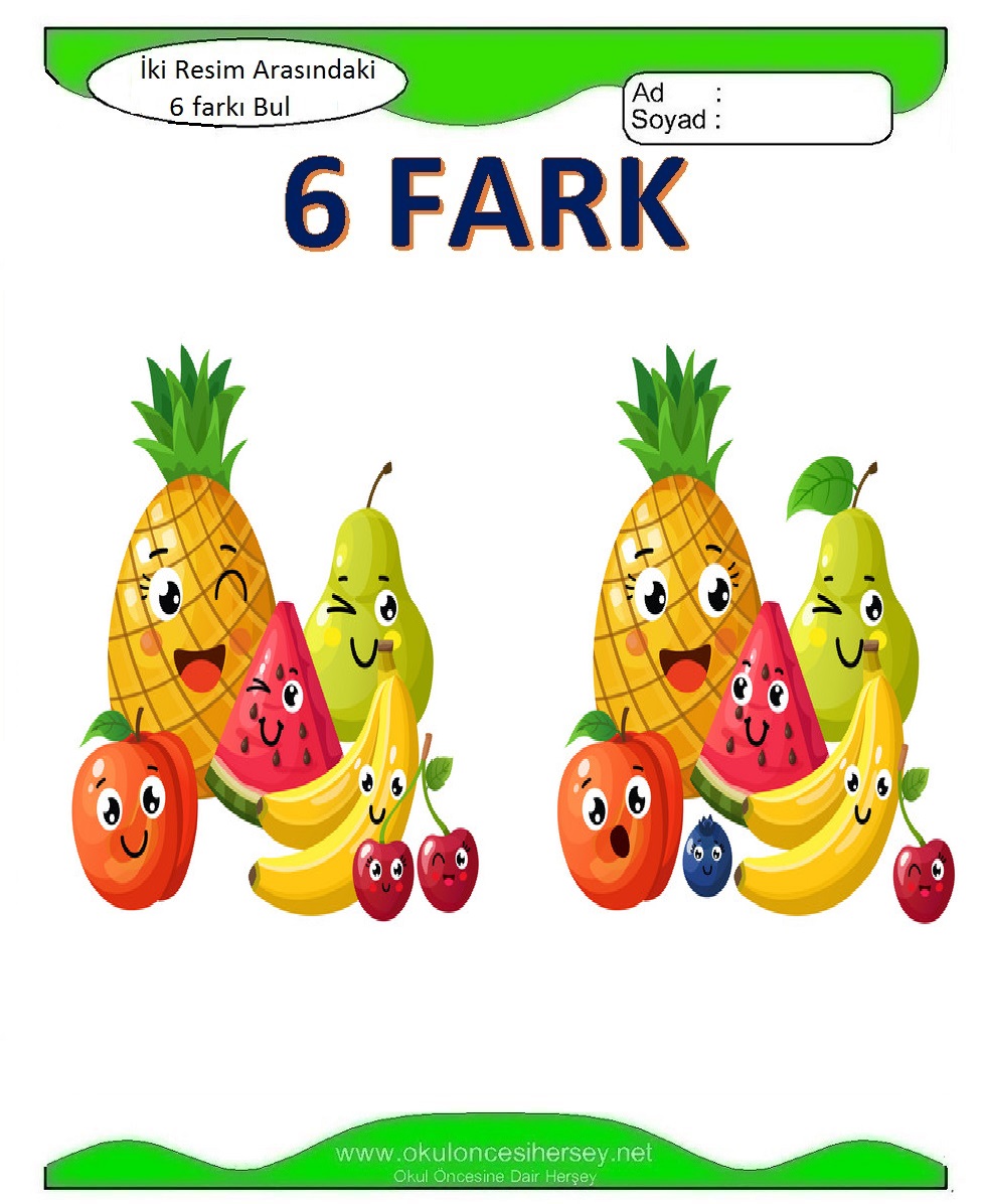 İki Resim Arasındaki 6 Farkı Bul