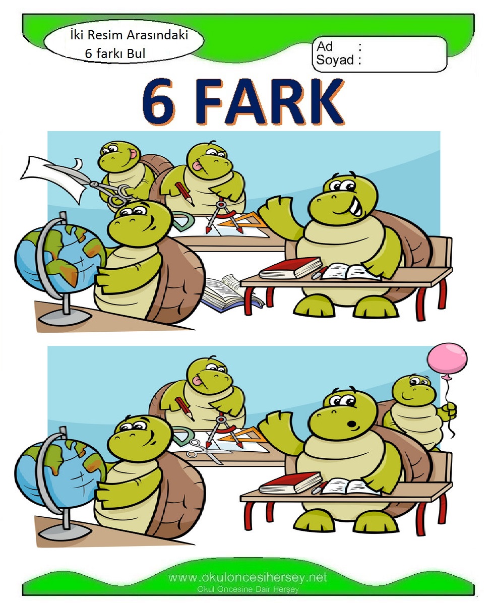 İki Resim Arasındaki 6 Farkı Bul