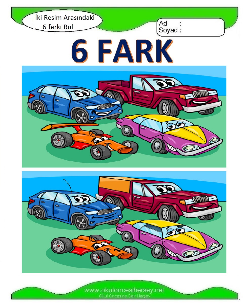 İki Resim Arasındaki 6 Farkı Bul