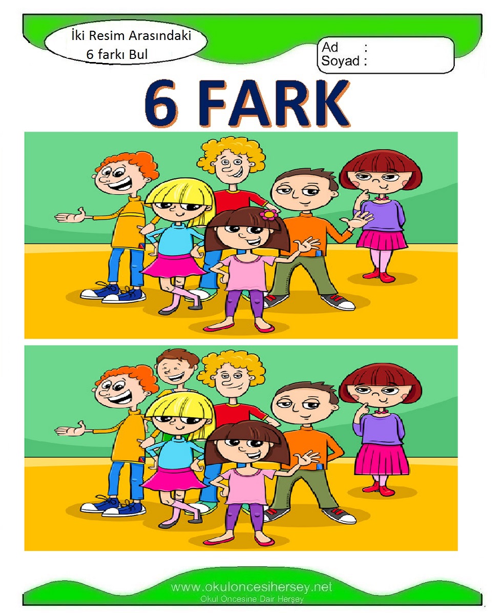 İki Resim Arasındaki 6 Farkı Bul