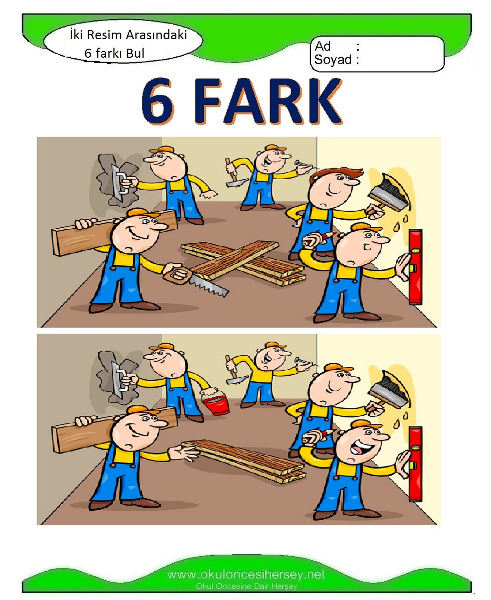 İki Resim Arasındaki 6 Farkı Bul