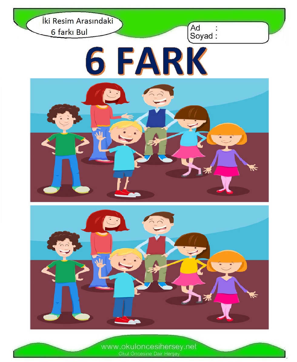 İki Resim Arasındaki 6 Farkı Bul