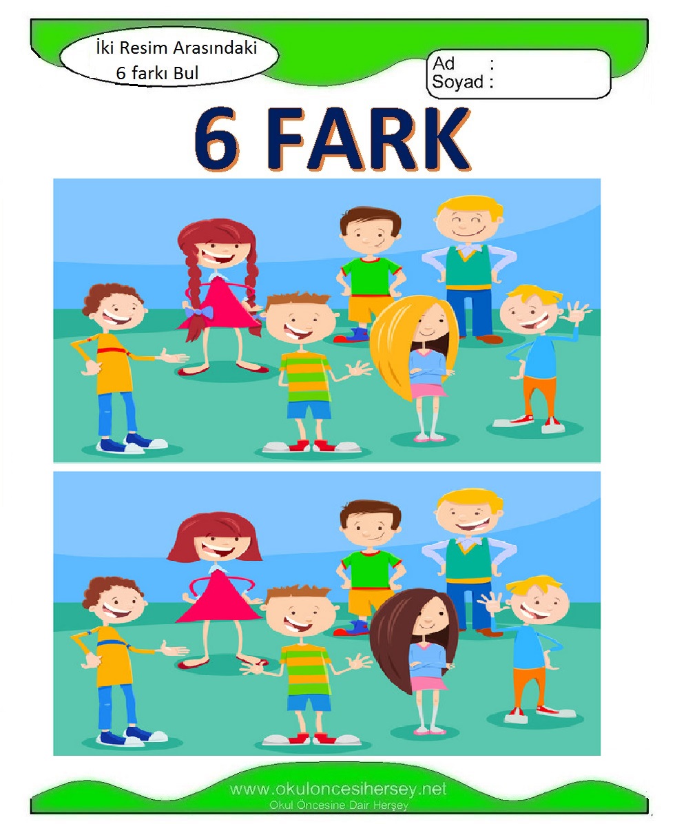 İki Resim Arasındaki 6 Farkı Bul