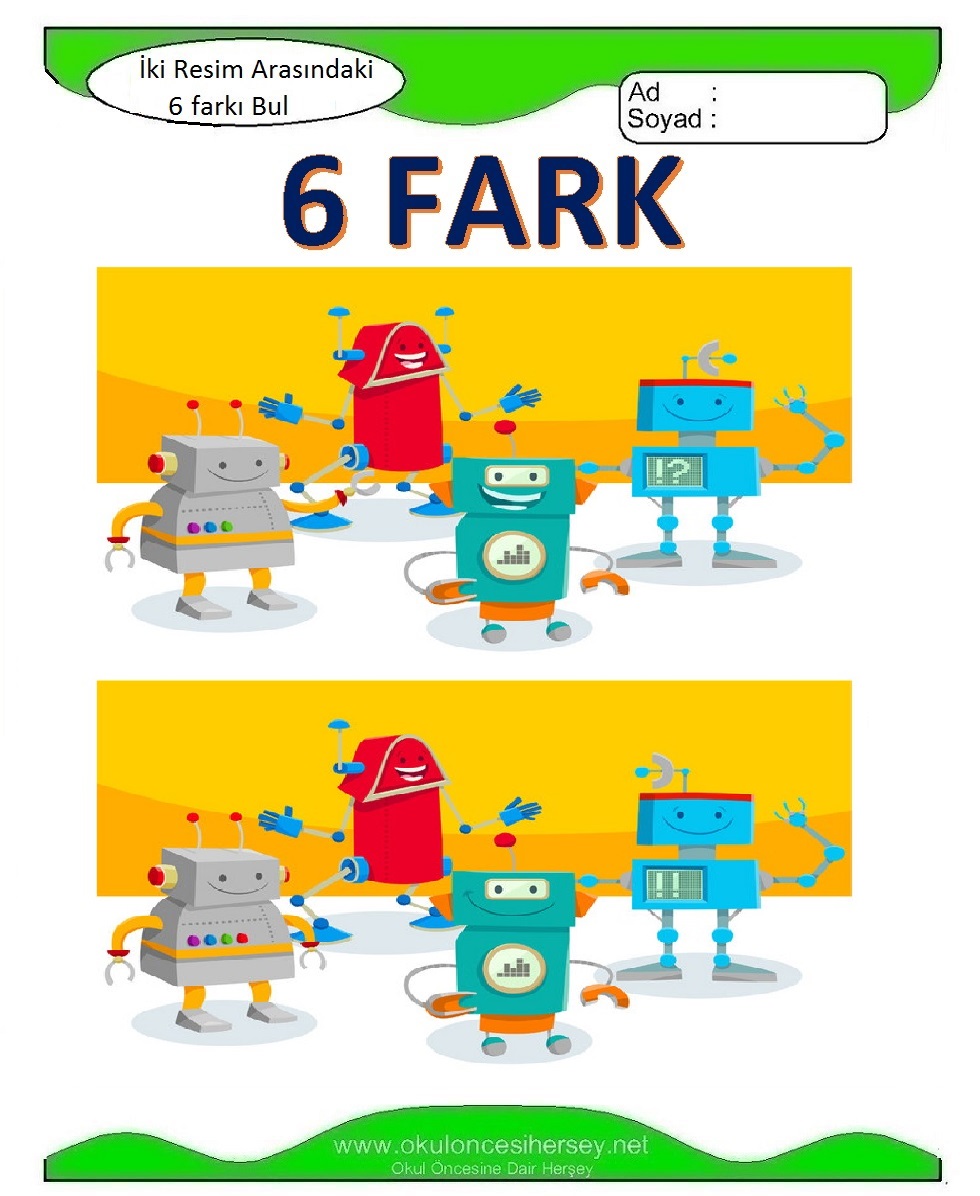 İki Resim Arasındaki 6 Farkı Bul