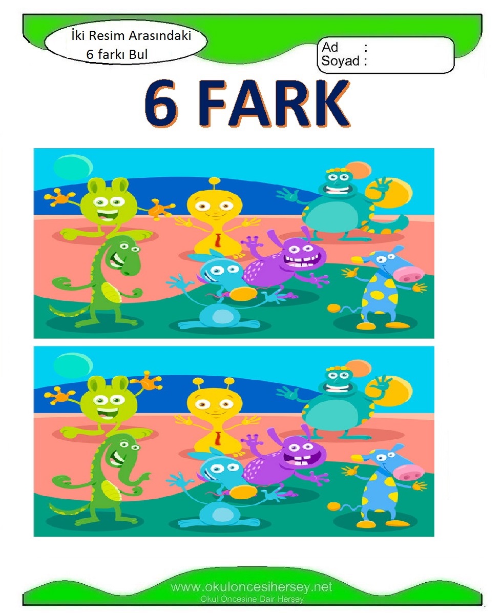 İki Resim Arasındaki 6 Farkı Bul