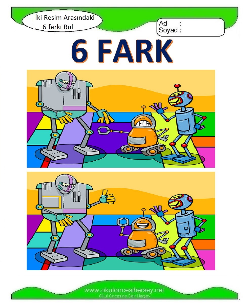 İki Resim Arasındaki 6 Farkı Bul