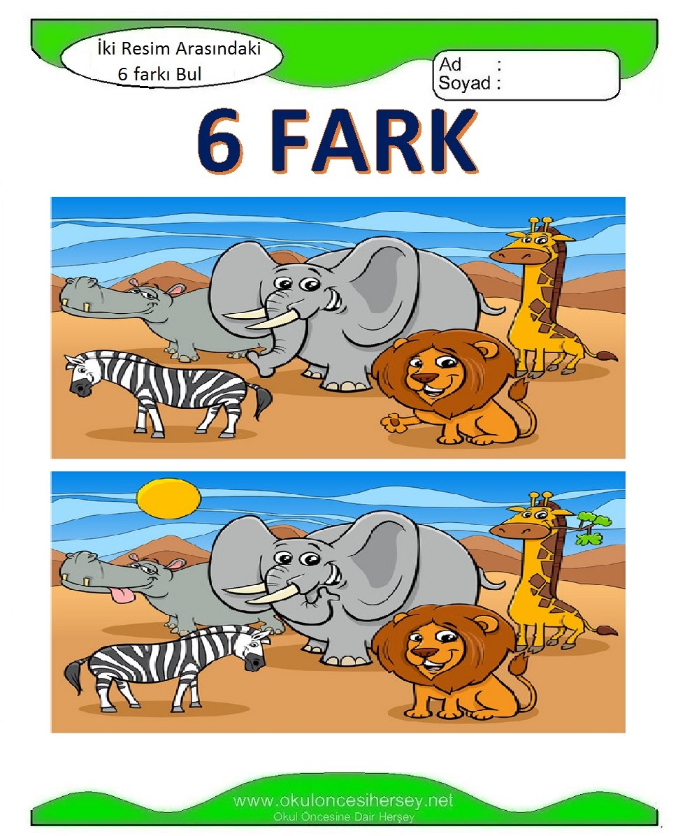 İki Resim Arasındaki 6 Farkı Bul